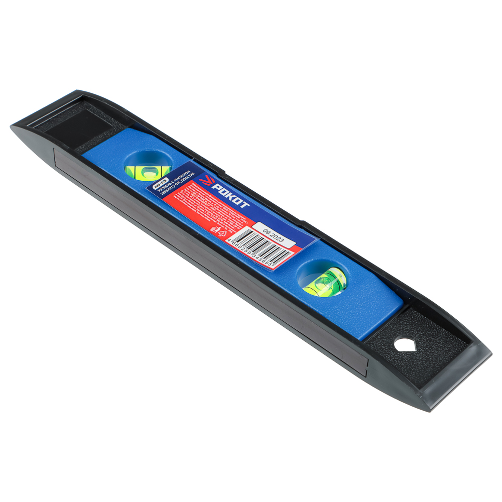 РОКОТ Уровень с магнитом 23х3,8х1,7см, пластик, 2 цвета, арт.№ 469-078