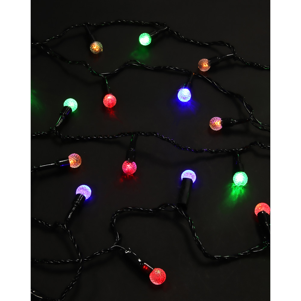 Гирлянда уличная с насадками "Шарики" 10 м СНОУ БУМ, 100 LED ламп, свечение мульти, ПВХ черный, 8 режимов, 220В, арт.№ 351-792