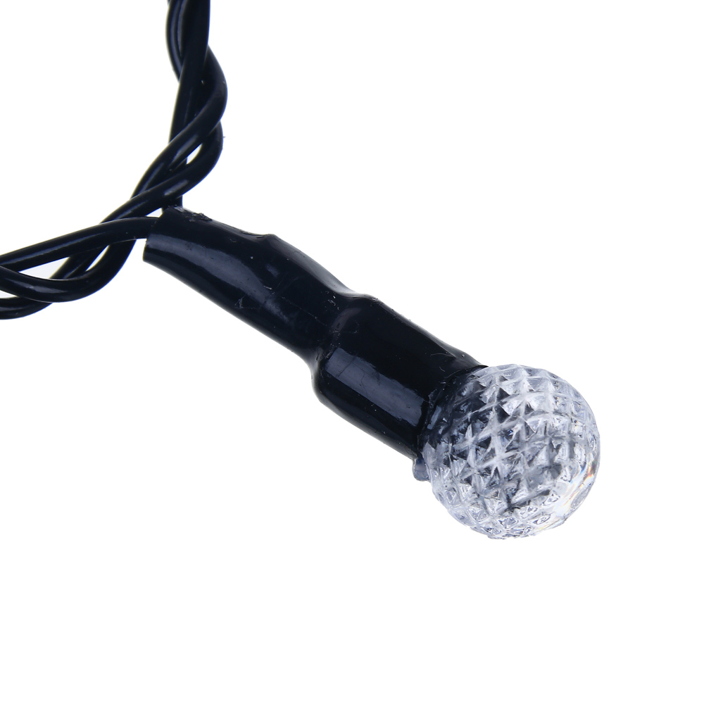 Гирлянда уличная с насадками "Шарики" 10 м СНОУ БУМ, 100 LED ламп, свечение мульти, ПВХ черный, 8 режимов, 220В, арт.№ 351-792