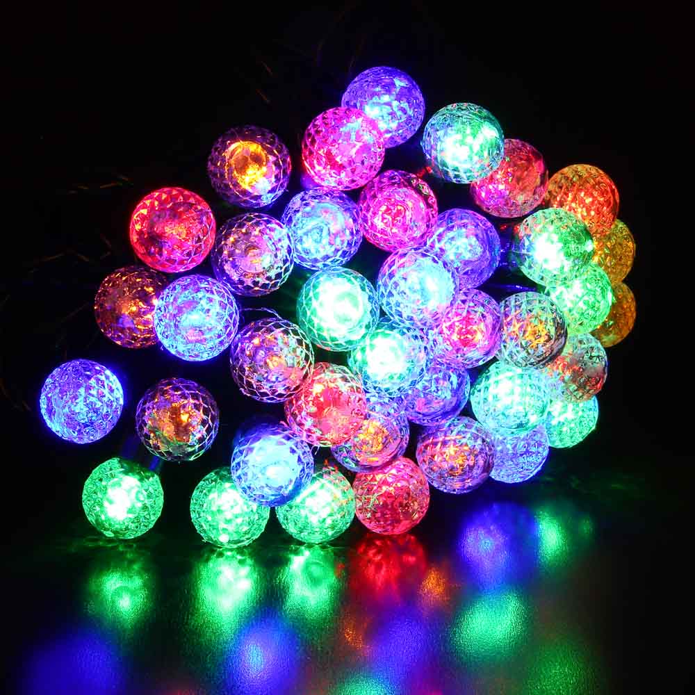 Гирлянда уличная с насадками "Шарики" 10 м СНОУ БУМ, 100 LED ламп, свечение мульти, ПВХ черный, 8 режимов, 220В, арт.№ 351-792
