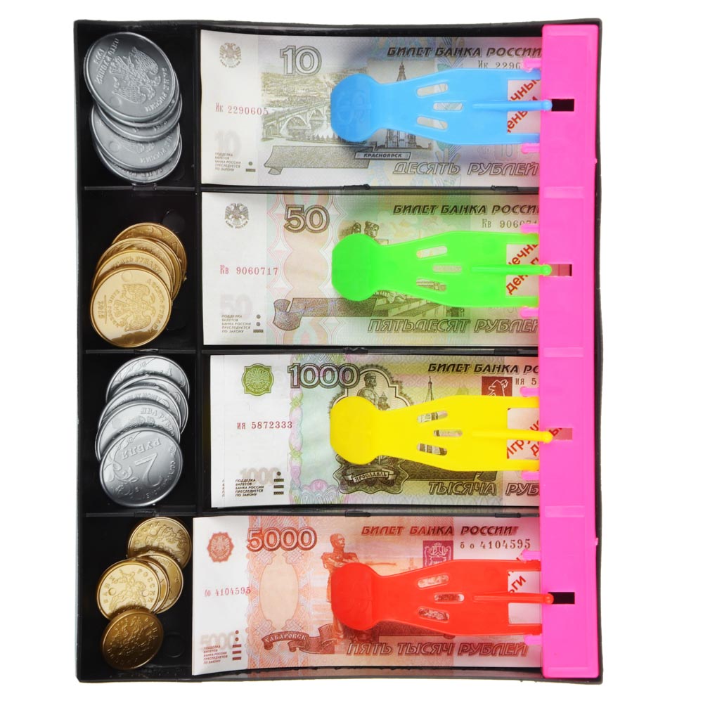 ИГРОЛЕНД Игровой набор "Играем в магазин" русские деньги, АБС, 17,2х28,5х2 см, арт.№ 294-126