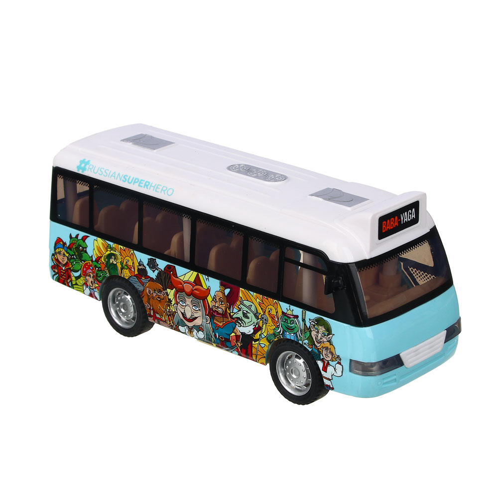 BY Автобус инерционный, подвижные детали, свет, звук, 3xLR44, АБС, 15,2х5,7х6,7 см, арт.№ 292-237