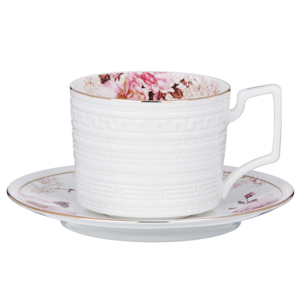 MILLIMI Роскошь Набор чайный 14 пр., чашка 290мл, чайник 1150мл, сахарница 380мл, кост. фрф, арт.№ 802-001