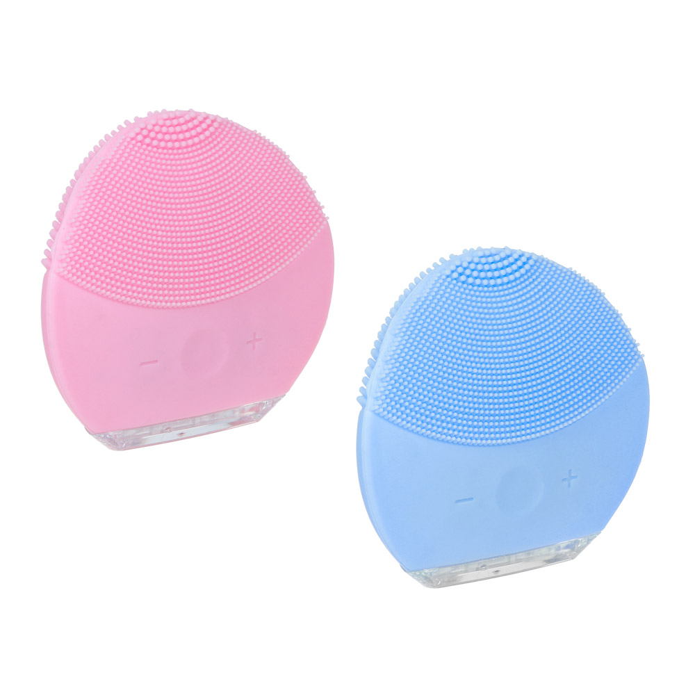 SILAPRO Прибор для массажа и очищения лица, 8 режимов, 7.5x8см, силикон, USB, 3.7V, 150mAh, 2 цвета, арт.№ 192-050