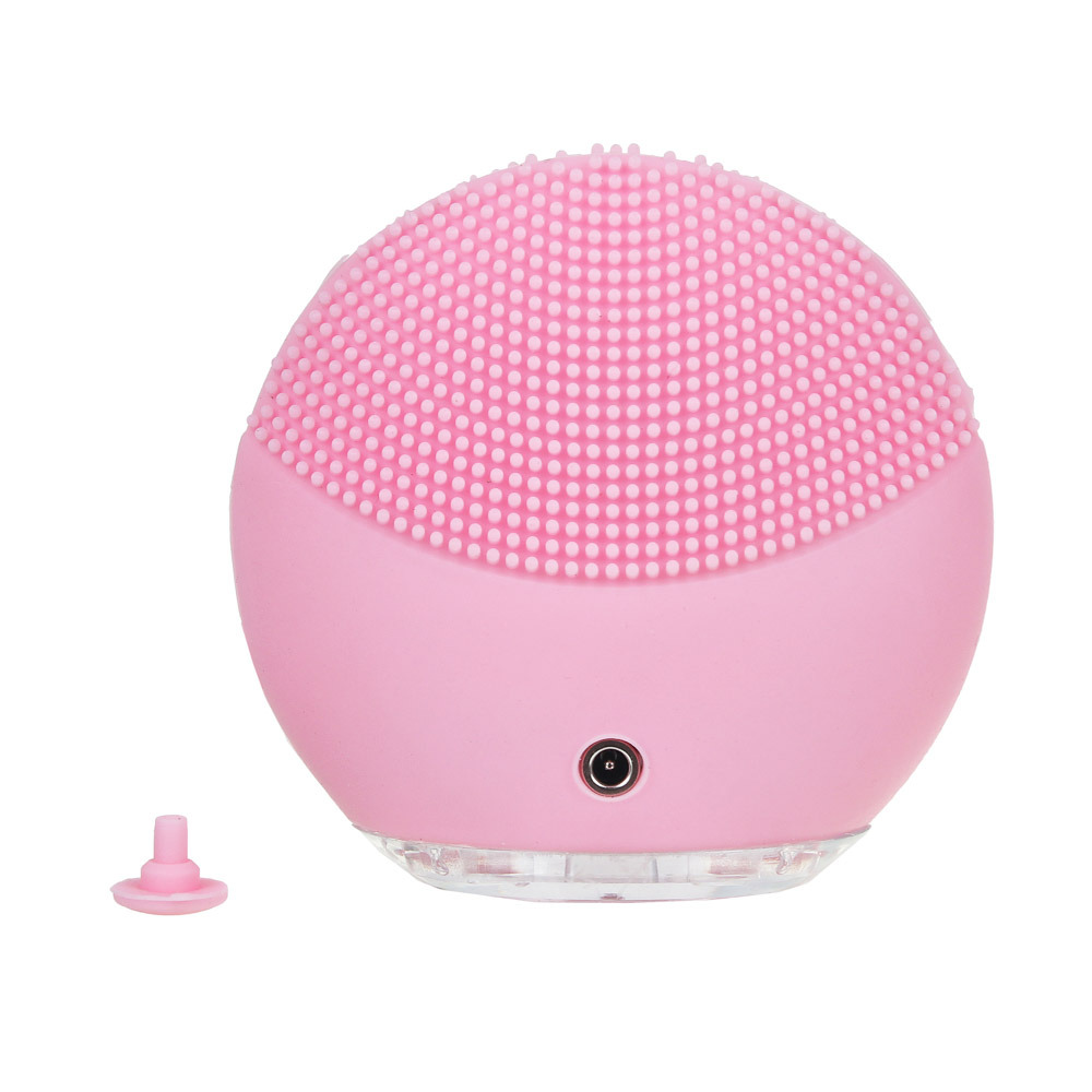 SILAPRO Прибор для массажа и очищения лица, 8 режимов, 7.5x8см, силикон, USB, 3.7V, 150mAh, 2 цвета, арт.№ 192-050