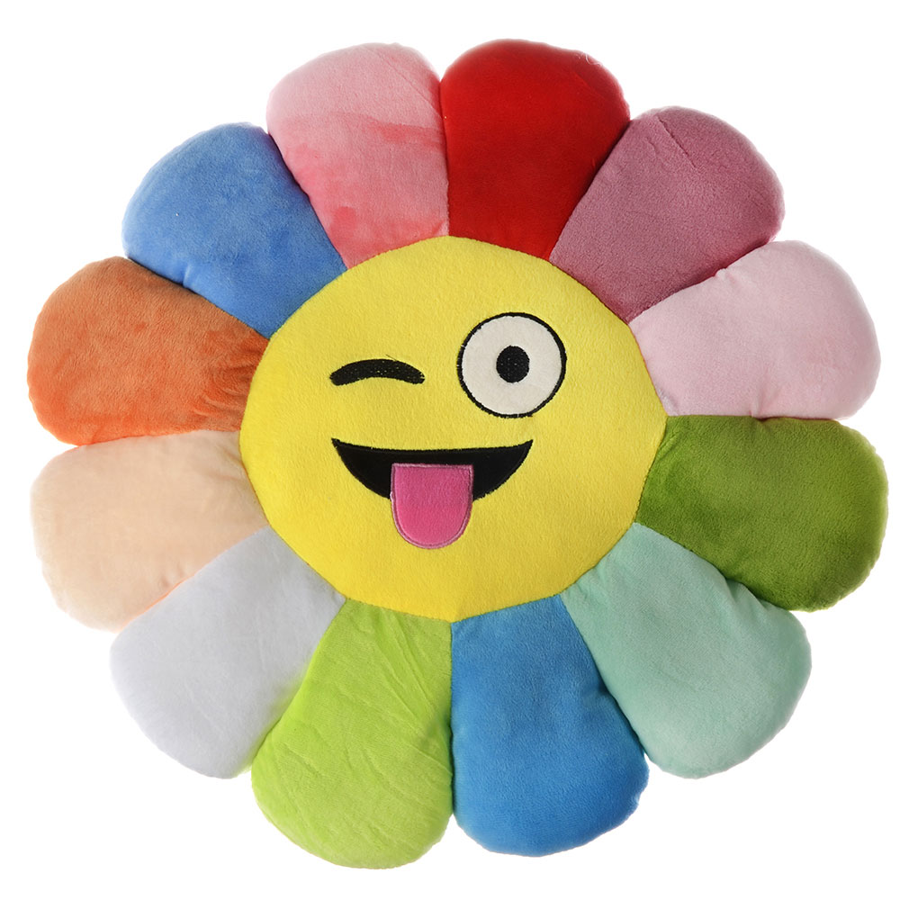 Подушка-сидушка, ПЭ, d50см, вес 430 гр., "Ромашка", 3 дизайна, арт.№ 416-154