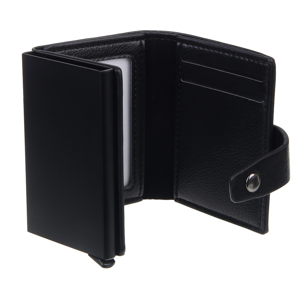 ЮL Даркус Набор портмоне с жестким картхолдером и обложка для паспорта, полиуретан, черный, КЖ24-46, арт.№ 303-056