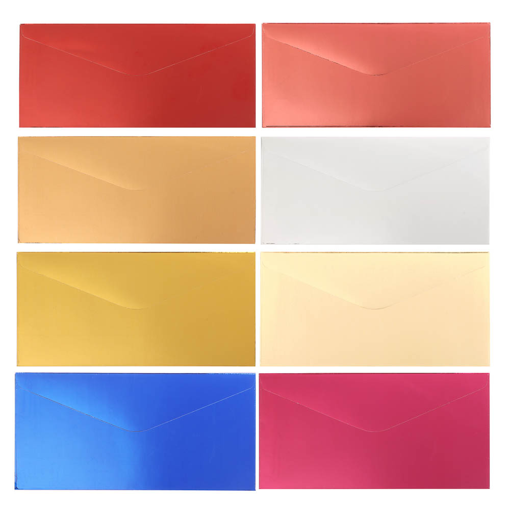 Набор конвертов 10 шт, микс цветов, 8х16,5см, бумага, арт.2, арт.№ 521-149