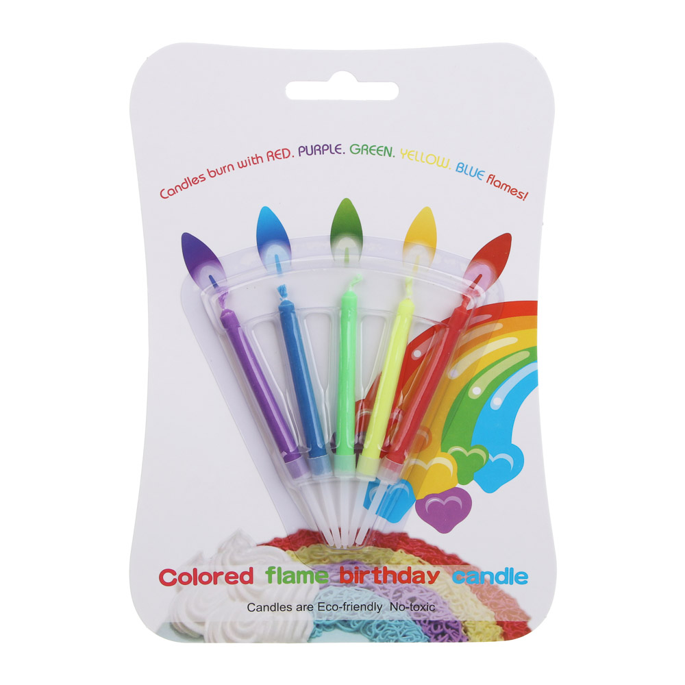 Набор свечей для торта с цветным пламенем тм Fntastic, 5 шт, парафин, арт.№ 506-247