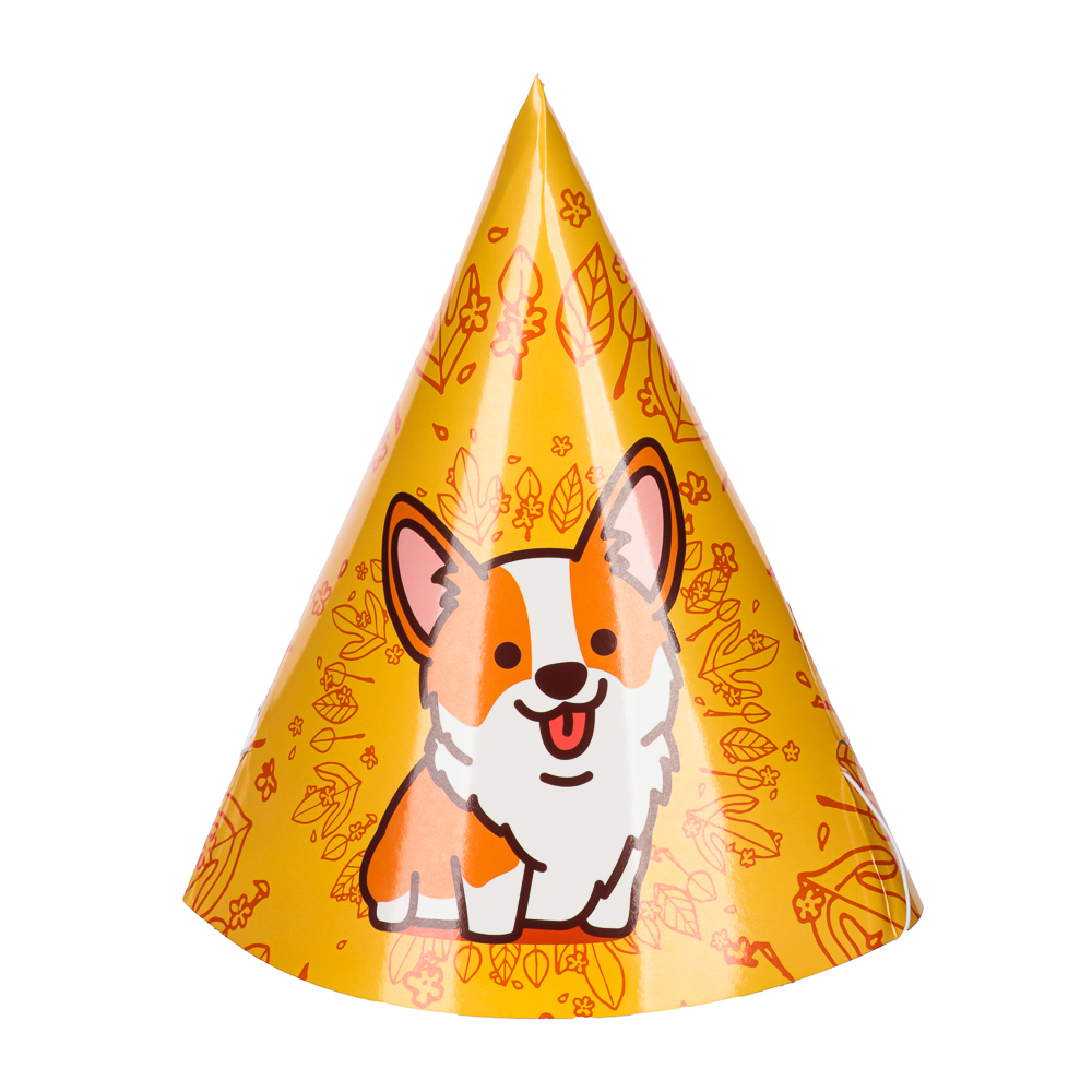 Набор бумажных колпаков 6шт, праздничных, 40х20см, Арт 10-06, арт.№ 585-045