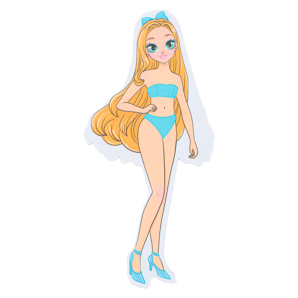 ХОББИХИТ Кукла магнитная с нарядами, винил, бумага, 16х26x3см, 6 дизайнов, арт.№ 281-182