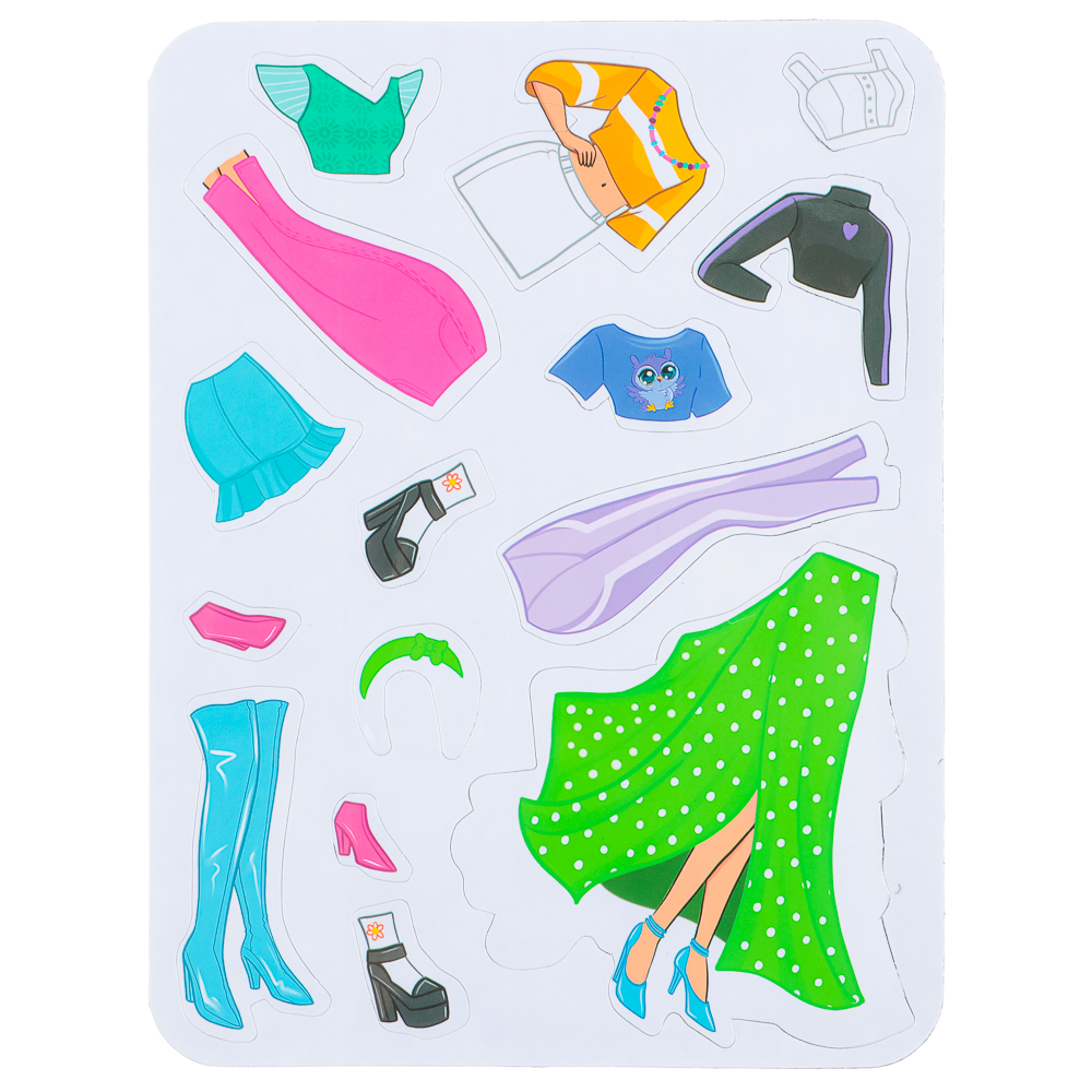 ХОББИХИТ Кукла магнитная с нарядами, винил, бумага, 16х26x3см, 6 дизайнов, арт.№ 281-182