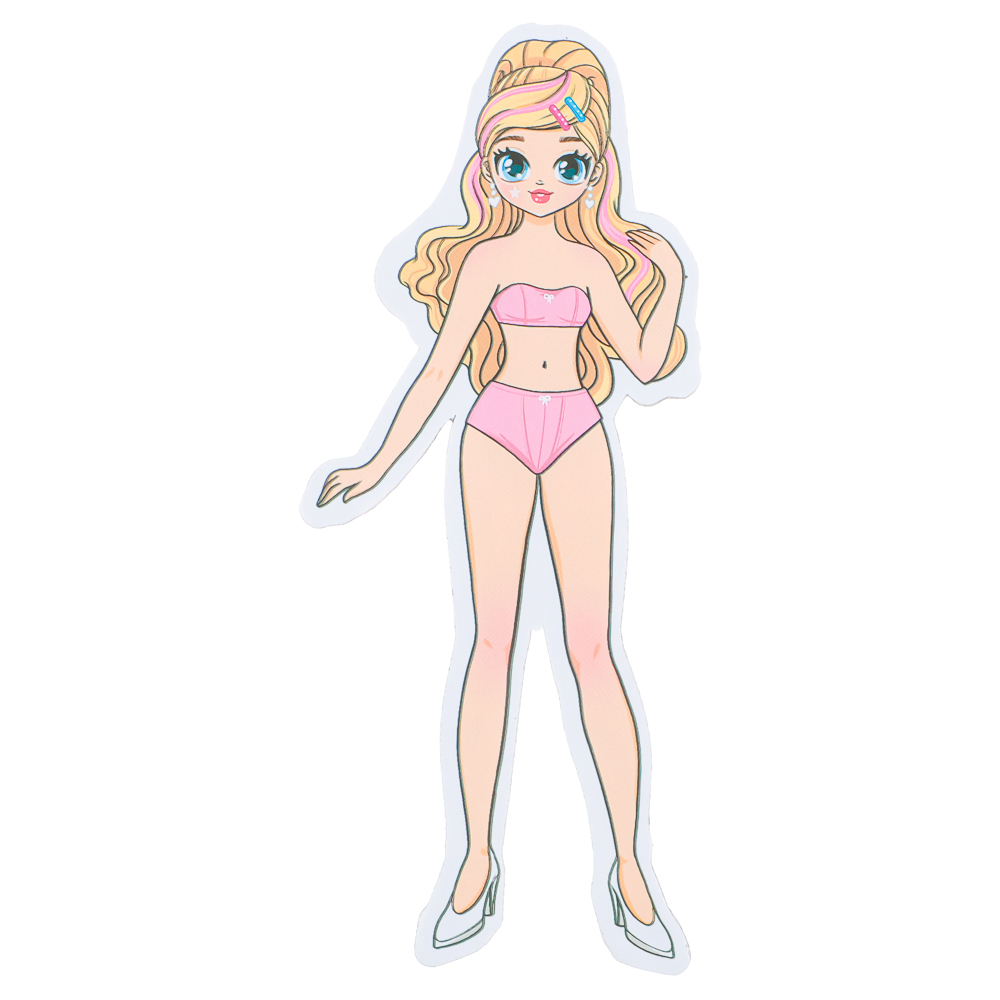 ХОББИХИТ Кукла магнитная с нарядами, винил, бумага, 16х26x3см, 6 дизайнов, арт.№ 281-182