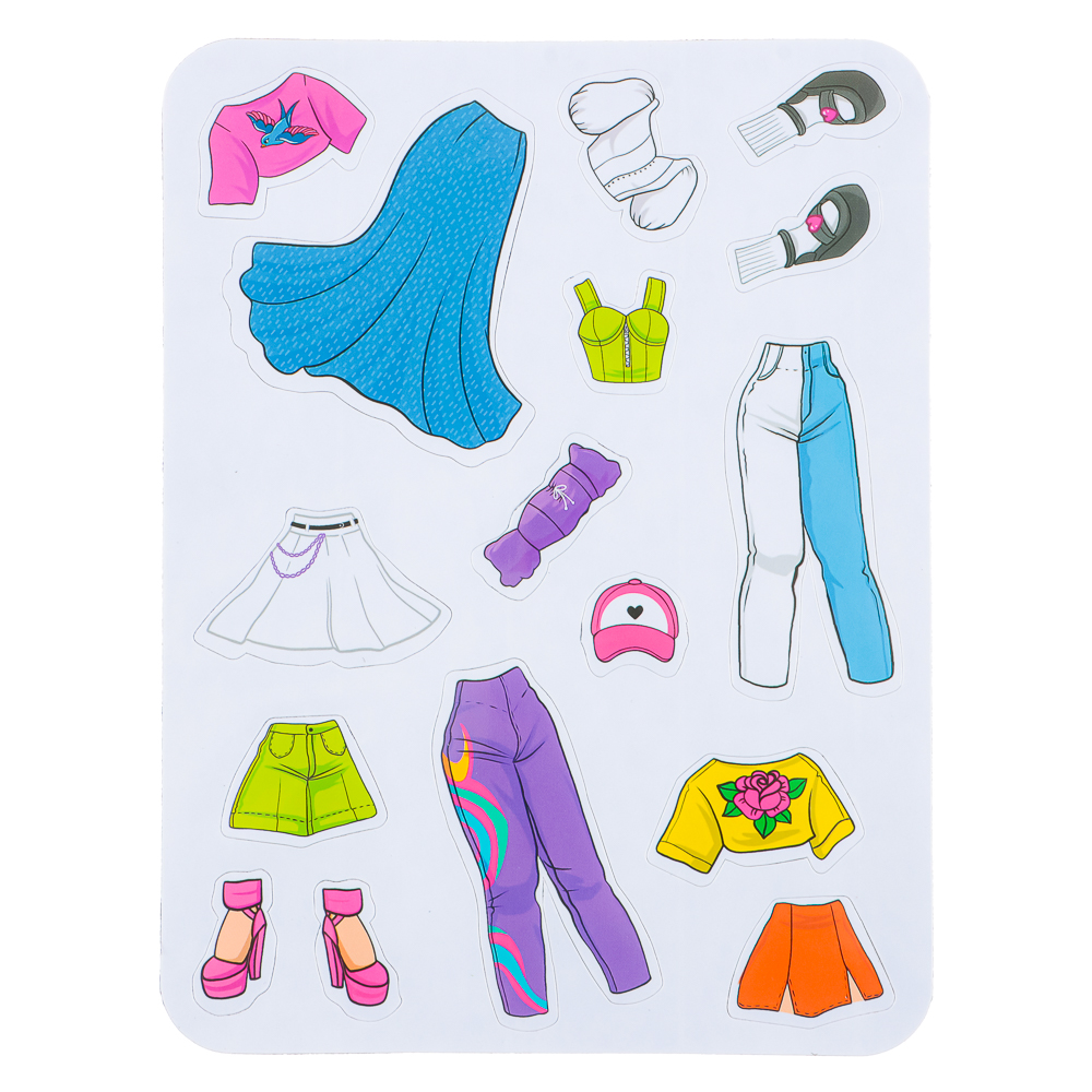 ХОББИХИТ Кукла магнитная с нарядами, винил, бумага, 16х26x3см, 6 дизайнов, арт.№ 281-182