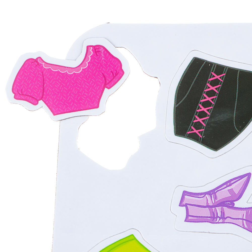 ХОББИХИТ Кукла магнитная с нарядами, винил, бумага, 16х26x3см, 6 дизайнов, арт.№ 281-182