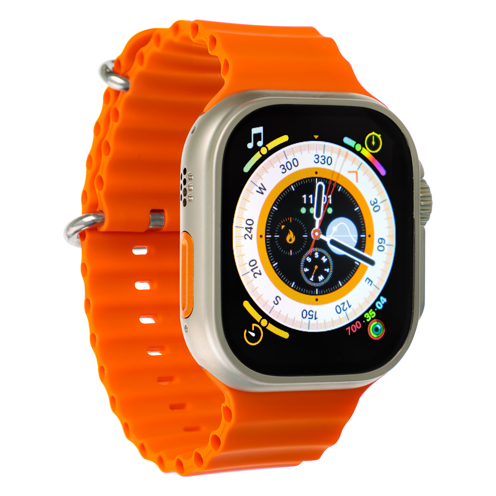 Смарт-часы BY Space Ultra watch, IP65, BT5.0, 200 мАч, 2.01", металл, оранжевый, арт.№ 450-084