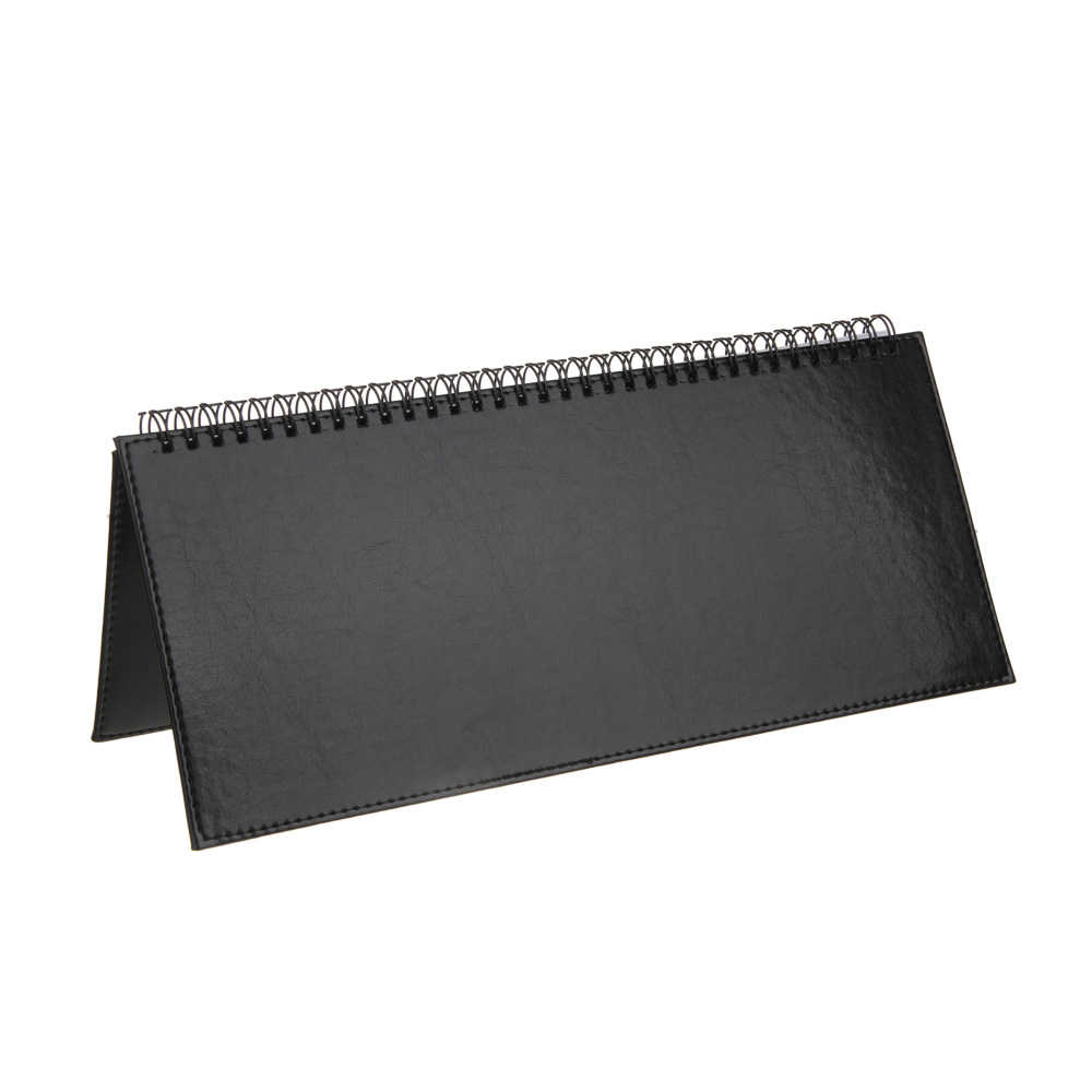 Планинг настольный на 2024 "ПРЕСТИЖ", 31x14,5см, 128 стр., тв.обложка, иск.кожа, спираль, черный, арт.№ 572-145