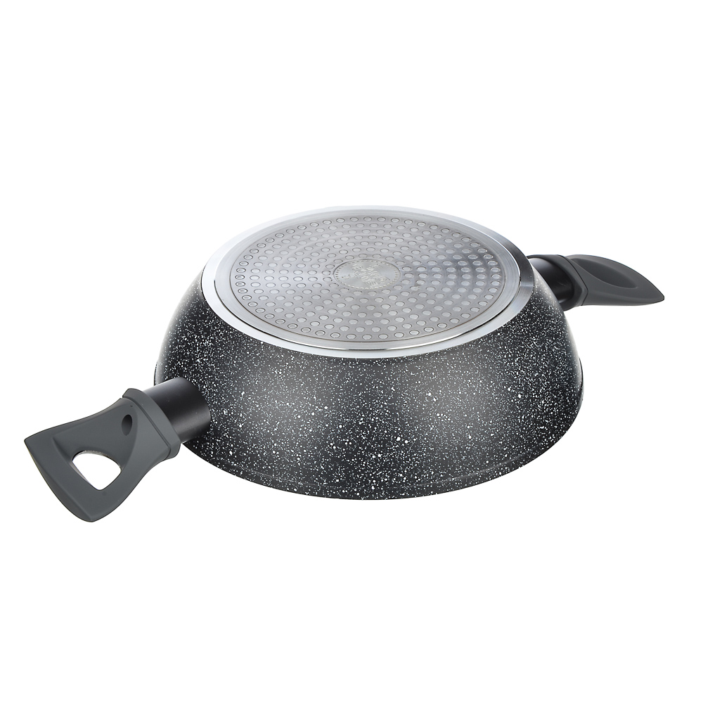 SATOSHI Труа Набор 4пр. Сковорода, сотейник, кастрюля d=24см, крышка, антипригарное покрытие мрамор, арт.№ 846-509