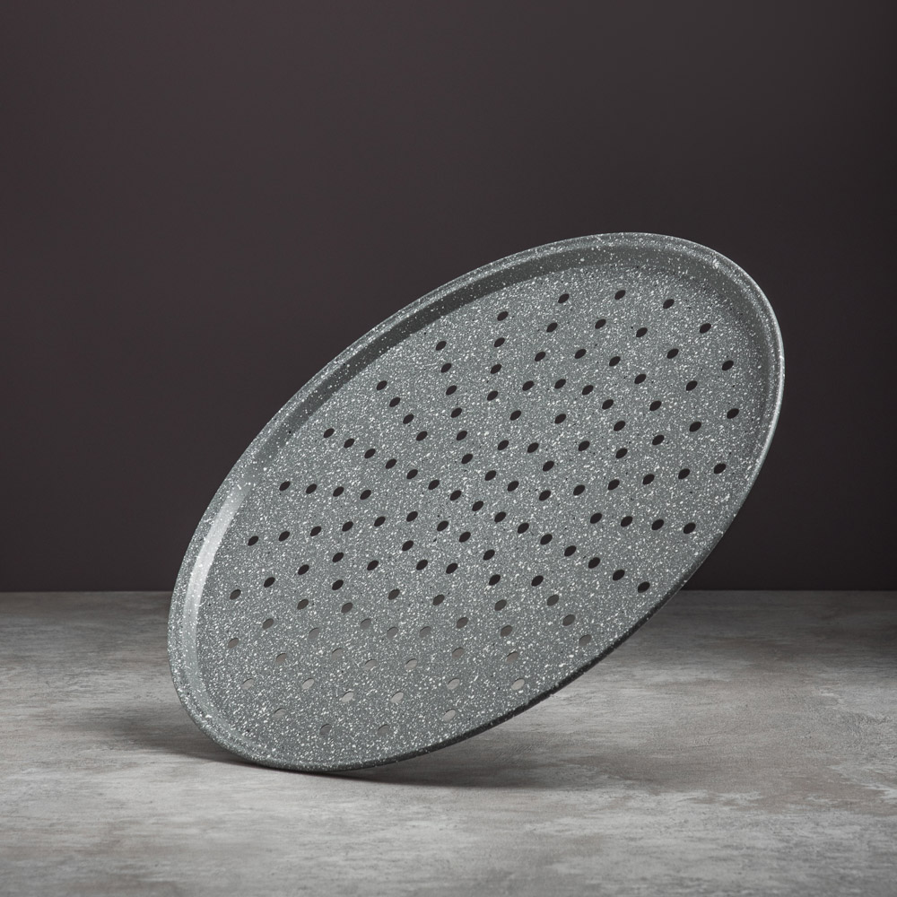 SATOSHI Буко Форма для пиццы перфорированная, 32,5х1см, угл.сталь, антипригарное покрытие "Мрамор", арт.№ 849-188