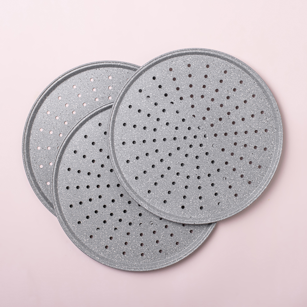 SATOSHI Буко Форма для пиццы перфорированная, 32,5х1см, угл.сталь, антипригарное покрытие "Мрамор", арт.№ 849-188