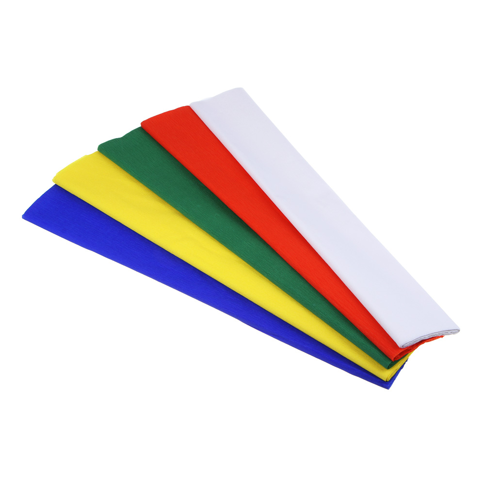 FLOMIK Бумага гофрированная 50х250см, 32 г/м2, инд. упаковка и маркировка, 5 цветов, арт.№ 558-013