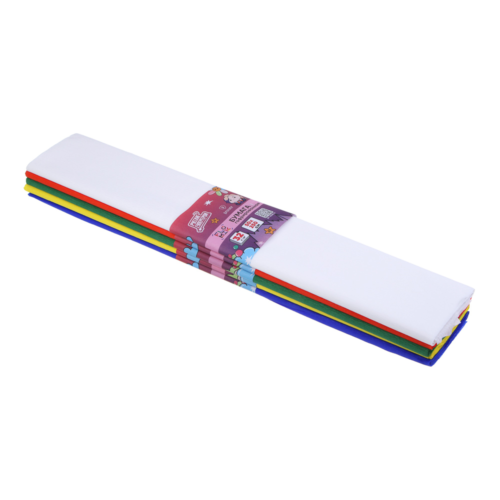 FLOMIK Бумага гофрированная 50х250см, 32 г/м2, инд. упаковка и маркировка, 5 цветов, арт.№ 558-013