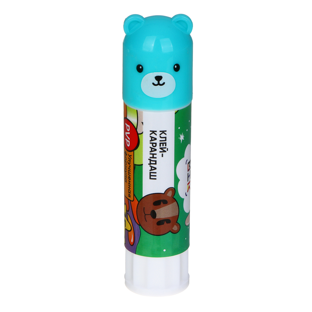 Клей-карандаш FLOMIK 15 грамм, колпачок в форме животного, улучшенная формула PVP, арт.№ 586-006