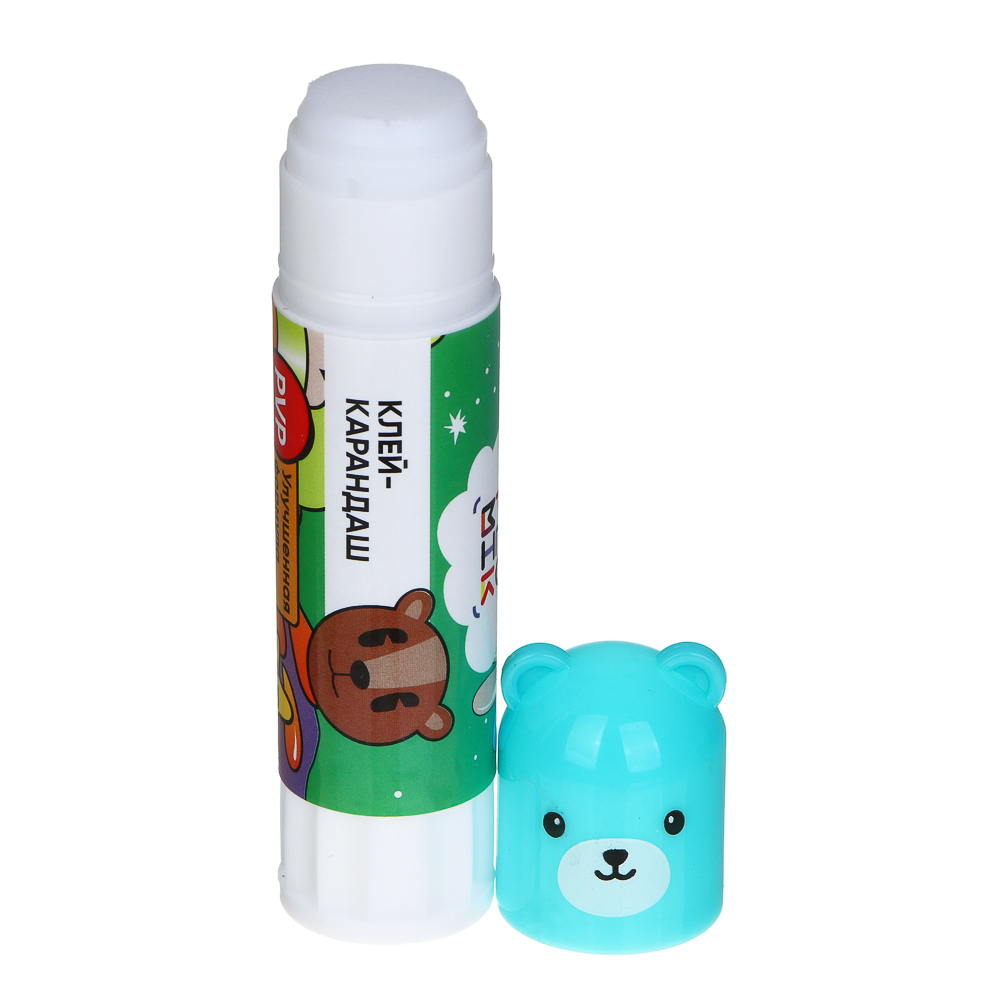 Клей-карандаш FLOMIK 15 грамм, колпачок в форме животного, улучшенная формула PVP, арт.№ 586-006