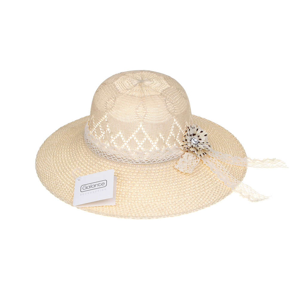 GALANTE Шляпа женская, р.58, 100% полиэстер, бежевый, ВЛ25-23, арт.№ 314-922