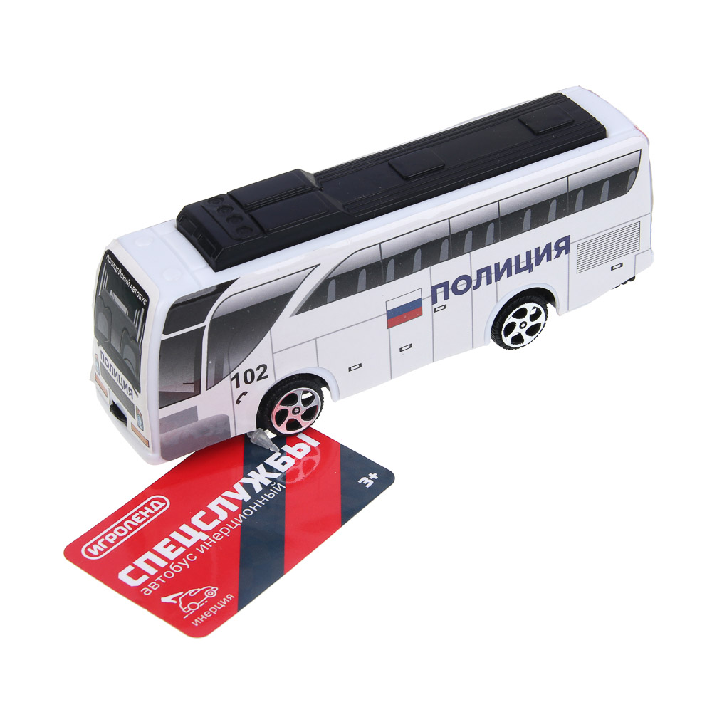 ИГРОЛЕНД Автобус "Спецслужбы", пластик, инерция, 11,5х9х3,5 см, 4 дизайна, арт.№ 292-402