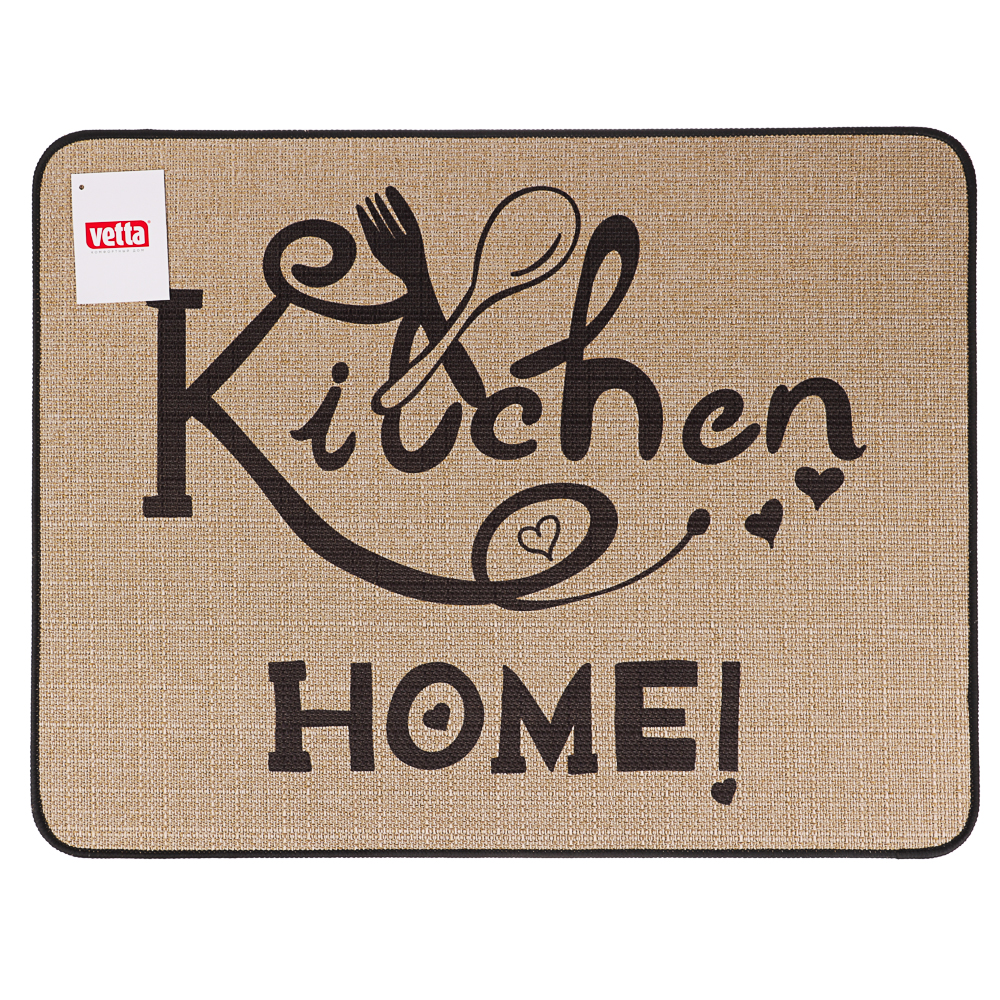 VETTA Коврик для сушки посуды, 50x38 см, искусственный лен, резина, арт.№ 485-178