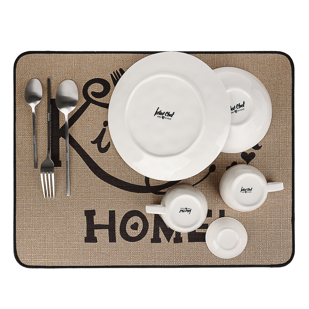 VETTA Коврик для сушки посуды, 50x38 см, искусственный лен, резина, арт.№ 485-178