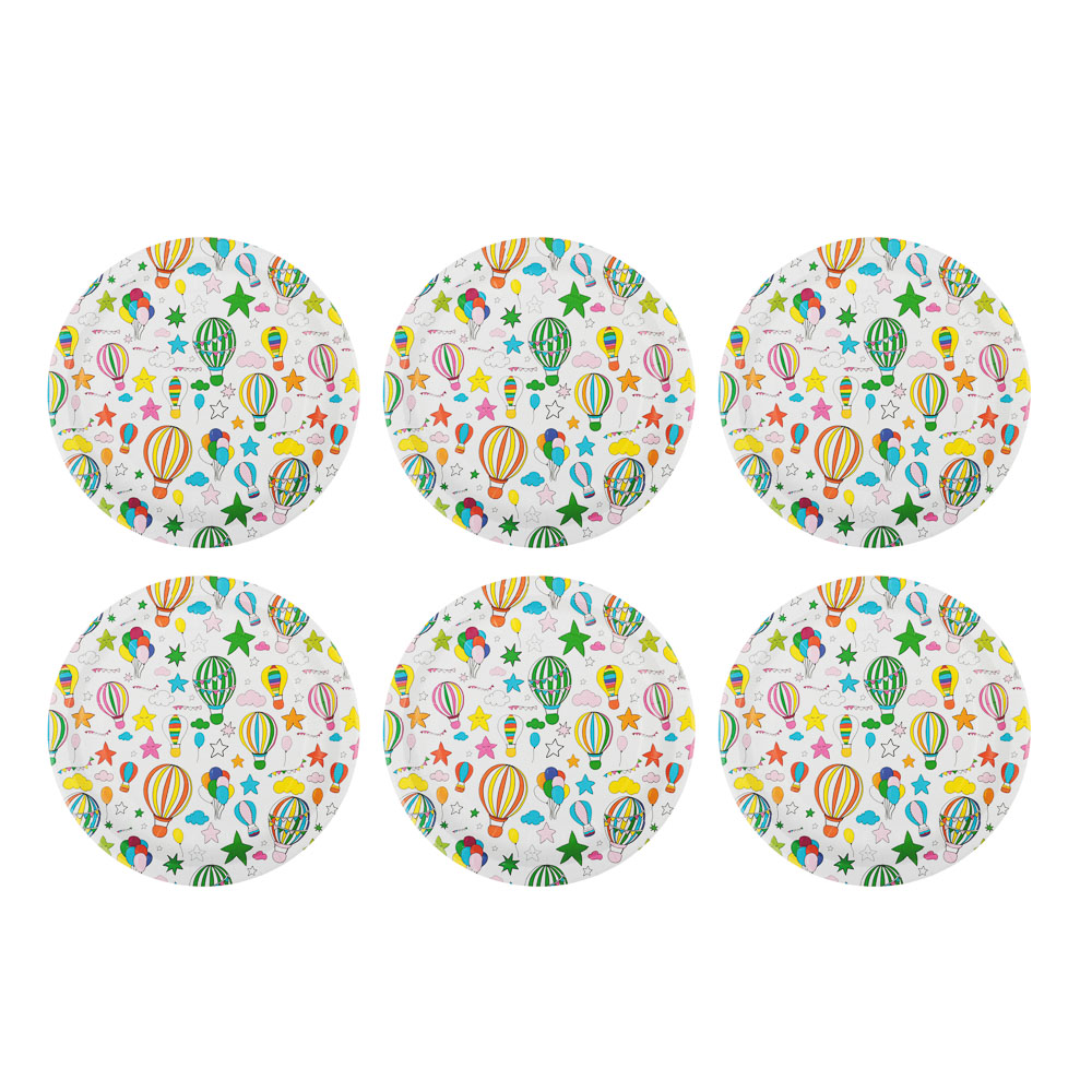 Набор бумажных тарелок Шарики с обводкой, 6 шт d=230 мм, арт.№ 530-384