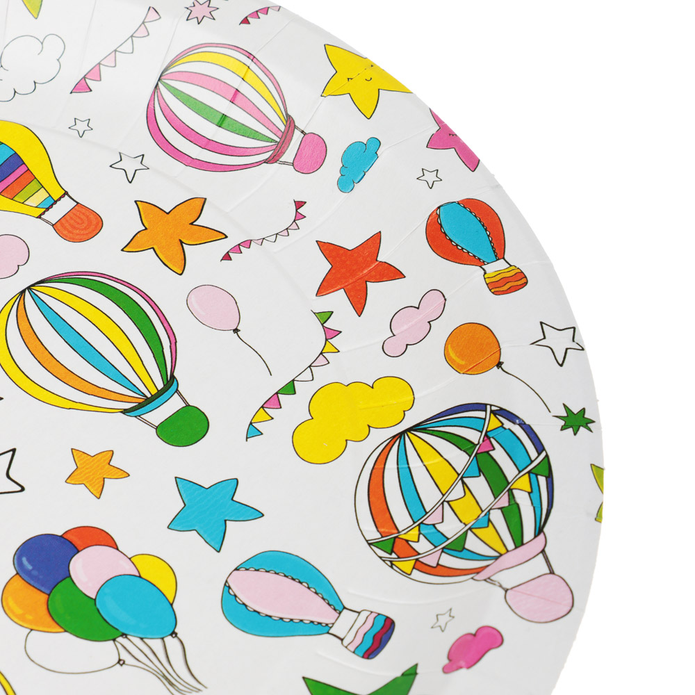 Набор бумажных тарелок Шарики с обводкой, 6 шт d=230 мм, арт.№ 530-384