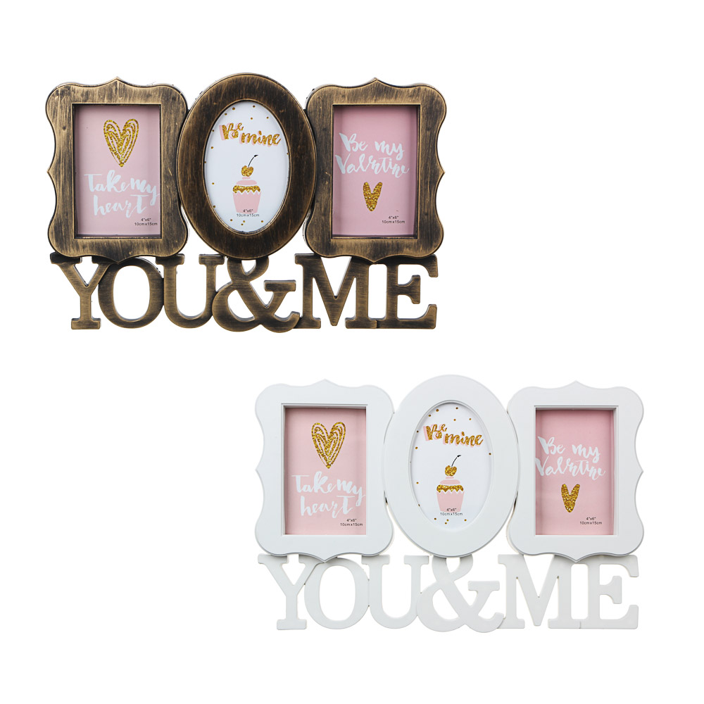 Фоторамка на 3 фотографии, 42х28 см, пластик, 2 цвета, арт.№ 424-016