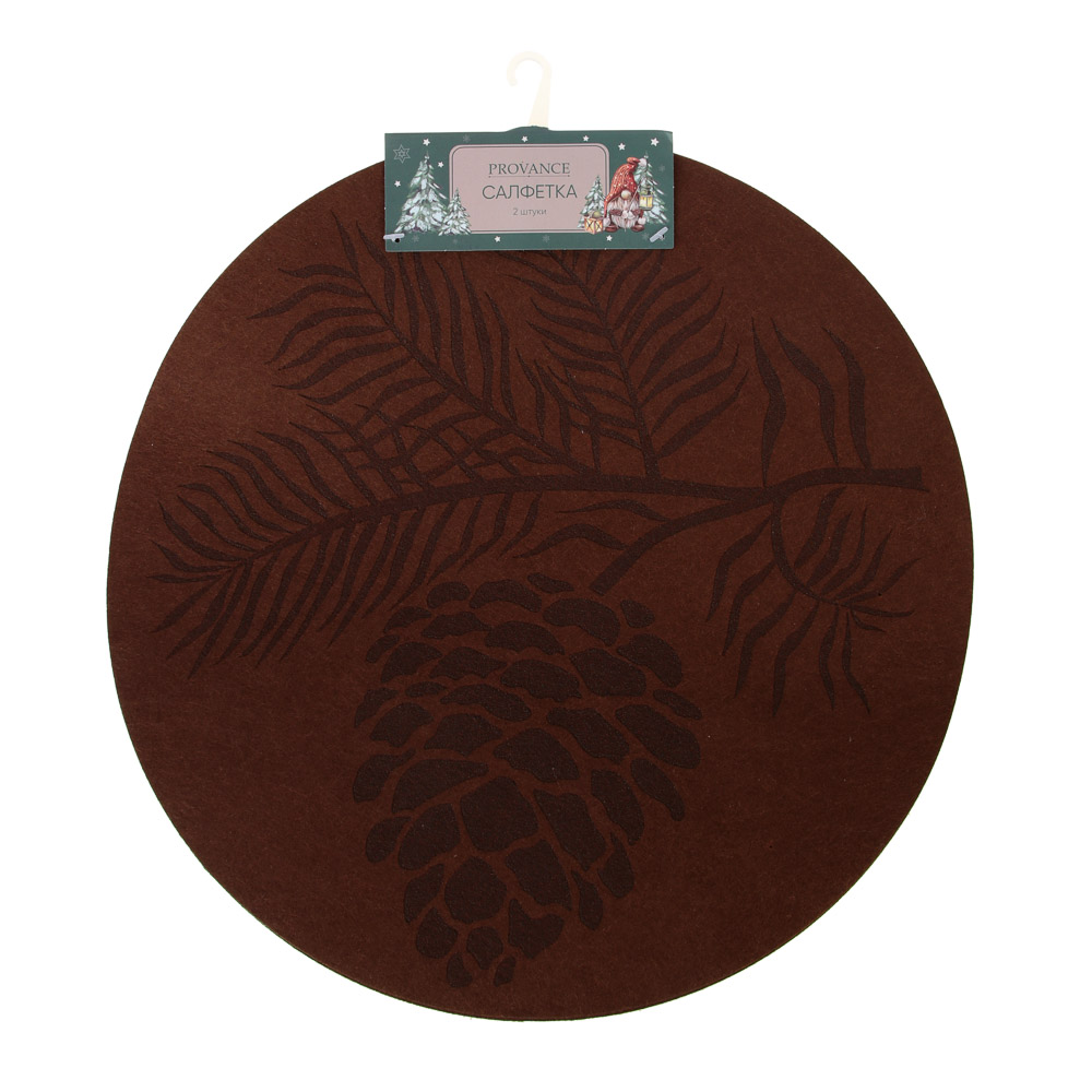 PROVANCE Фелиз Салфетки сервировочные, 2 шт в комплекте, 33см, 100% полиэстер, натуральный, арт.№ 492-216