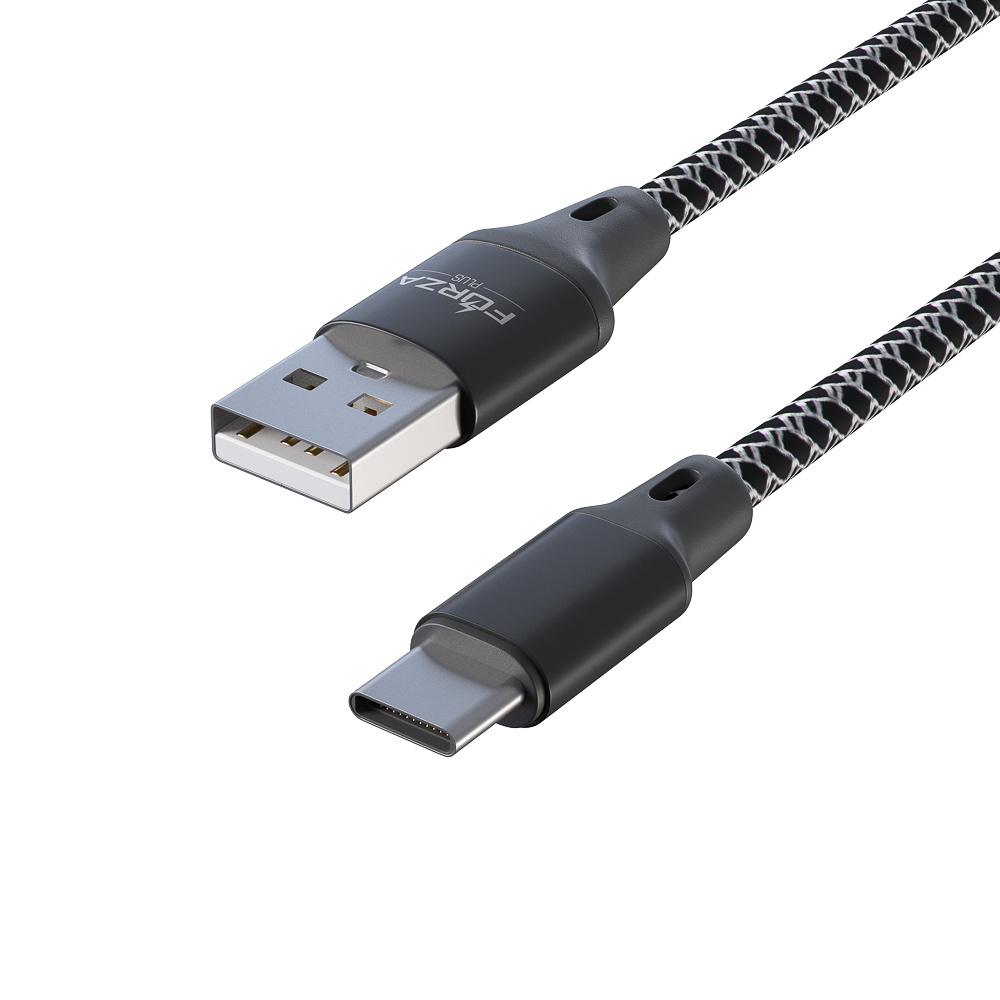 Кабель для зарядки USB(A)-Type C FORZA Футбол, 1м, 2А, 2 цвета, пакет, арт.№ 470-074