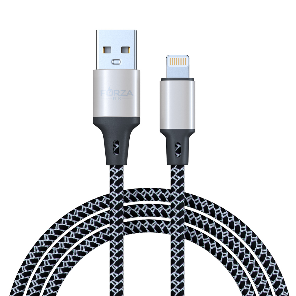 Кабель для зарядки USB(A)-iP FORZA Футбол, 1м, 2А, 2 цвета, пакет, арт.№ 470-075