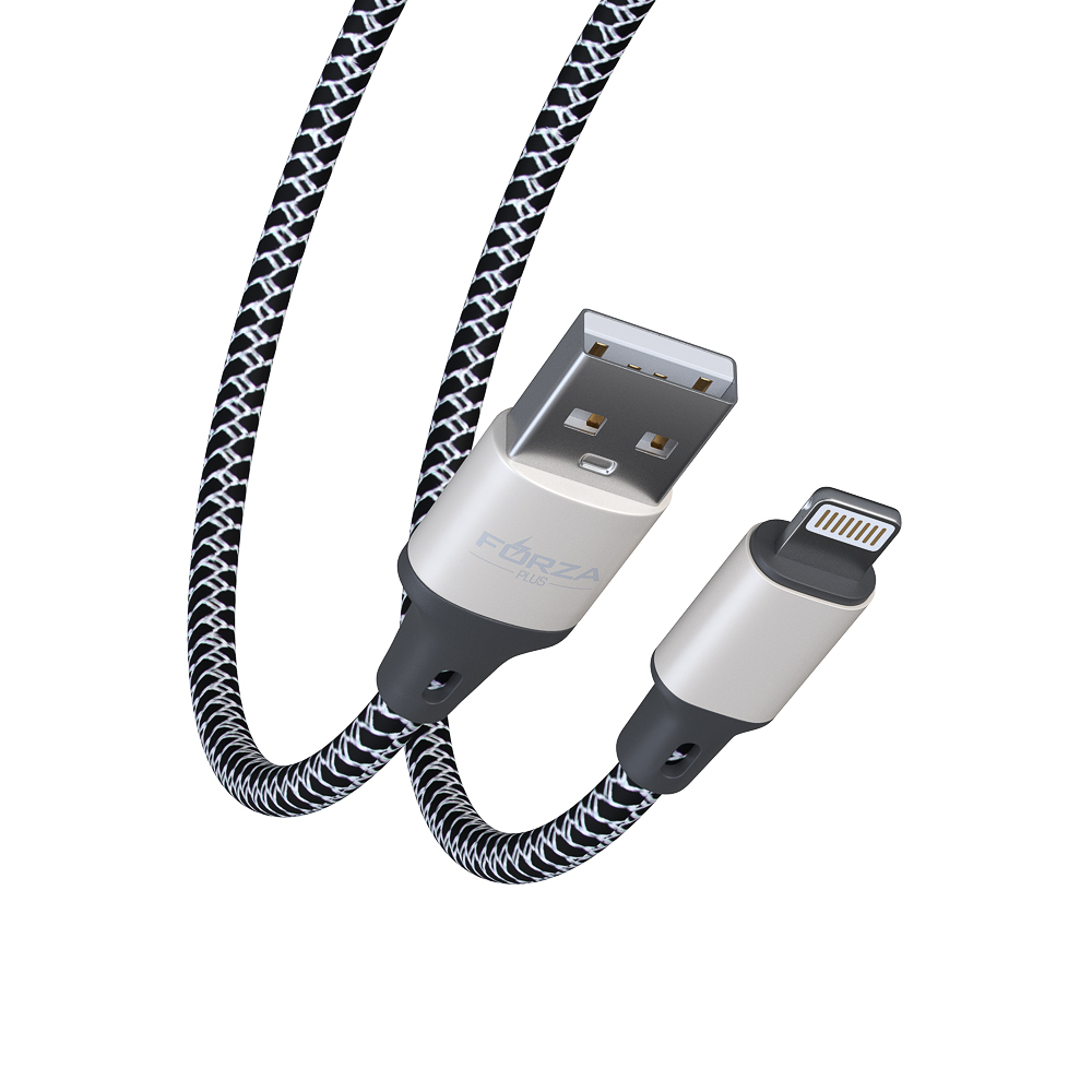 Кабель для зарядки USB(A)-iP FORZA Футбол, 1м, 2А, 2 цвета, пакет, арт.№ 470-075