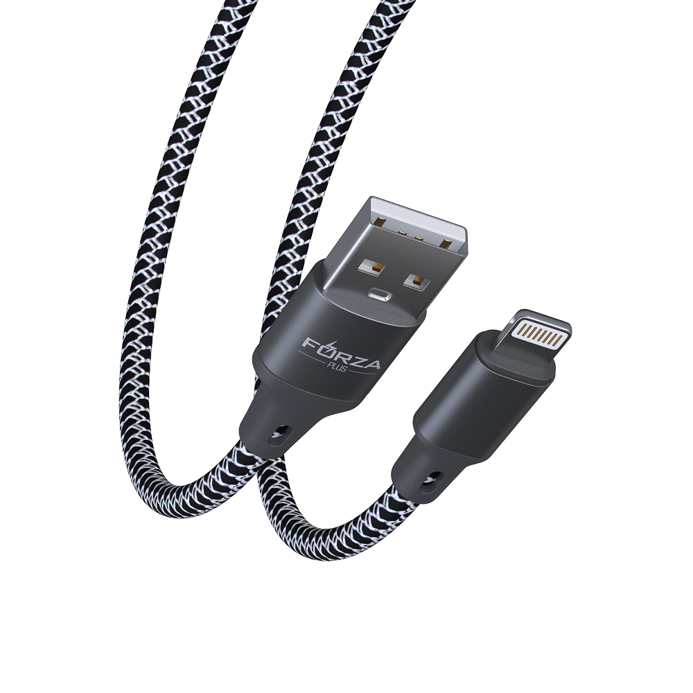 Кабель для зарядки USB(A)-iP FORZA Футбол, 1м, 2А, 2 цвета, пакет, арт.№ 470-075
