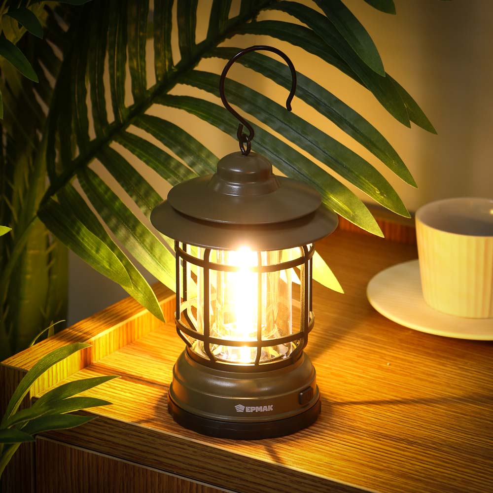 Светильник для кемпинга тм ЕРМАК, COB, 2 режима, 3хАА, 120х180х120 мм, арт.№ 222-008