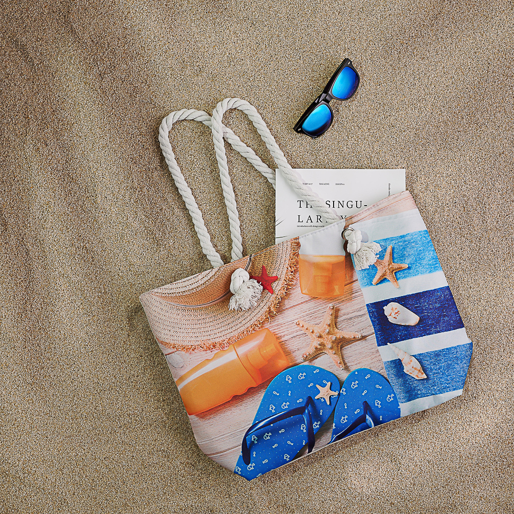 ЮL Сумка пляжная 50x35x15 см, 100% полиэстер, 3 дизайна, арт.№ 337-050