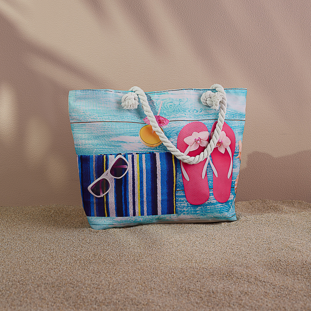 ЮL Сумка пляжная 50x35x15 см, 100% полиэстер, 3 дизайна, арт.№ 337-050