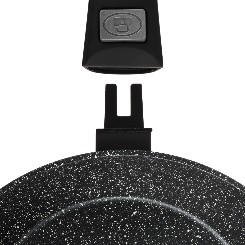 SATOSHI Оникс Сковорода литая d24см, антипригарное покрытие "мрамор", съемная ручка, индукция, арт.№ 846-729