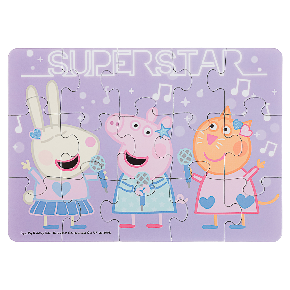 Свинка Пеппа Пазл Мини 15 элементов, 9x2,5x6,5 см, арт.№ 285-258