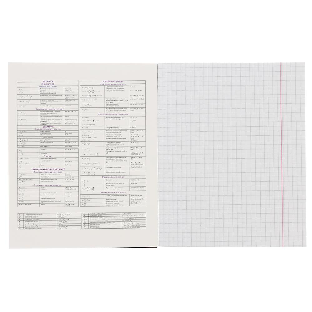 Тетрадь 48л. ClipStudio "Предметная" А5, БЕЛЫЕ ЛИСТЫ, обл.картон, скрепка, 7 видов, справ.мат., арт.№ 578-156