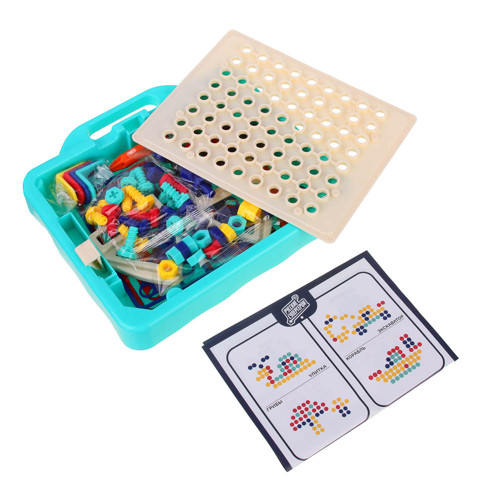 BY Развивающий конструктор-мозаика инструментами "Русские супергерои", PP, 19,4х3,2х19,4см, арт.№ 891-340