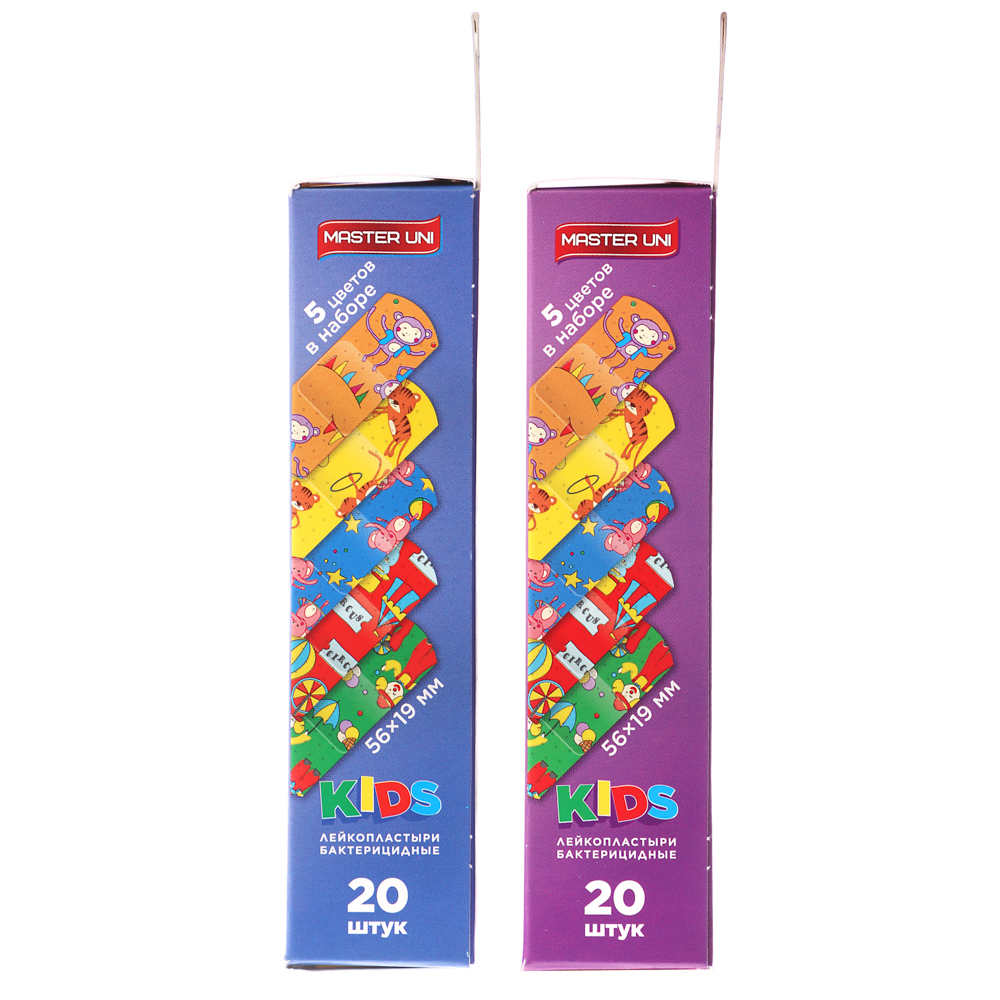 Лейкопластырь MASTER UNI "Детский Веселый цирк" бактериц,на полимер.осн,20шт, арт.№ 360-132