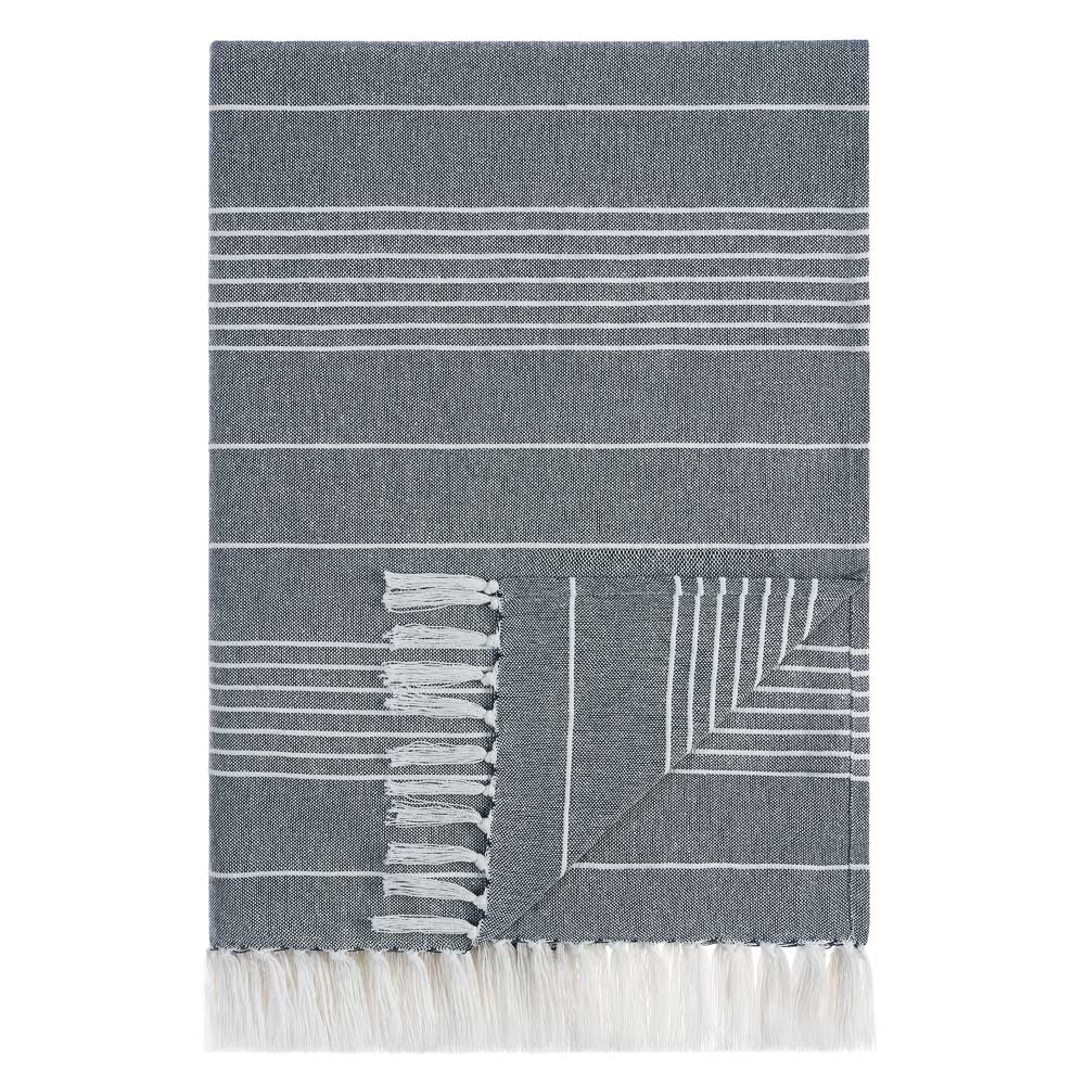 PROVANCE Нэви Плед хлопок 140х200см, синий, арт.№ 486-193