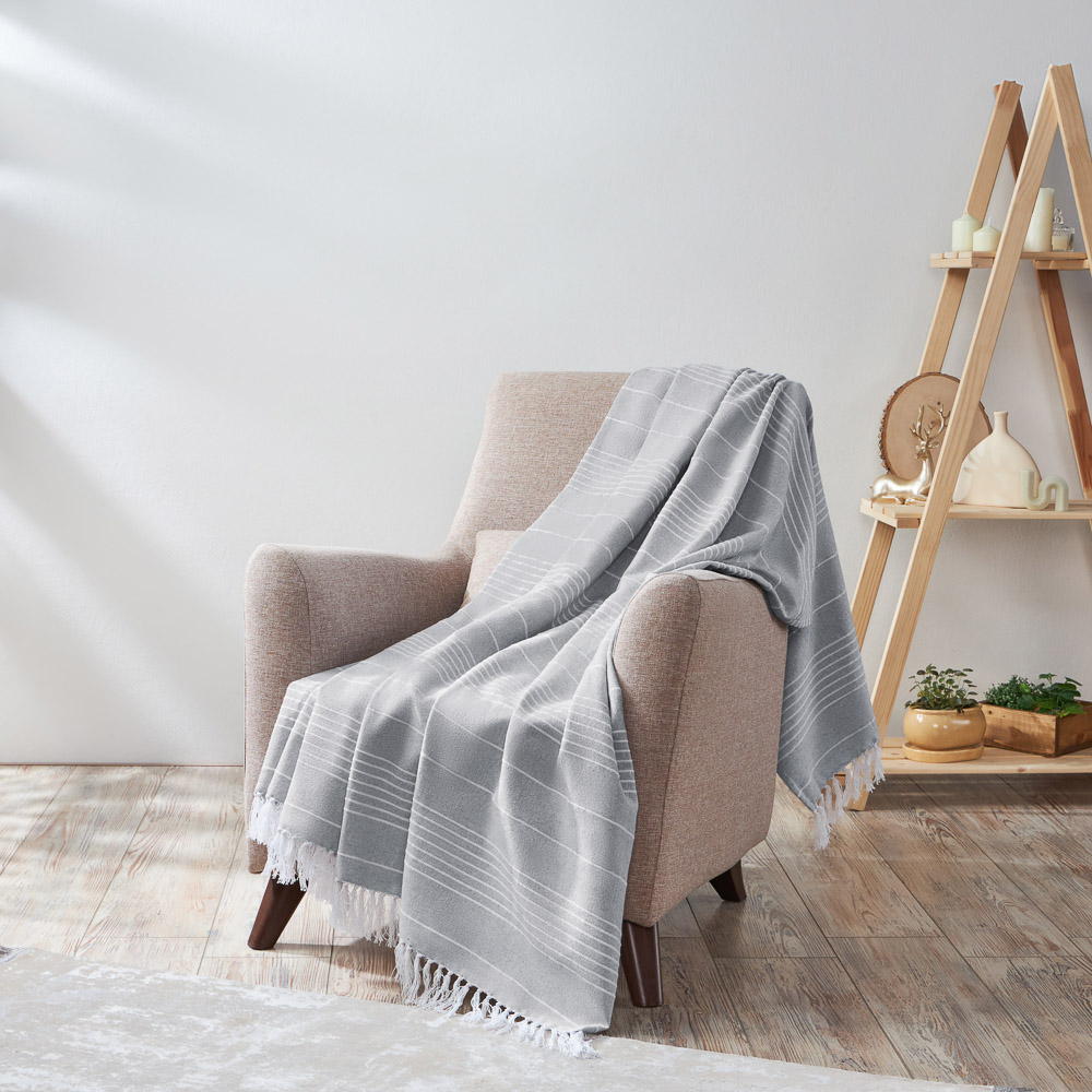 PROVANCE Нэви Плед хлопок 140х200см, серый, арт.№ 486-194